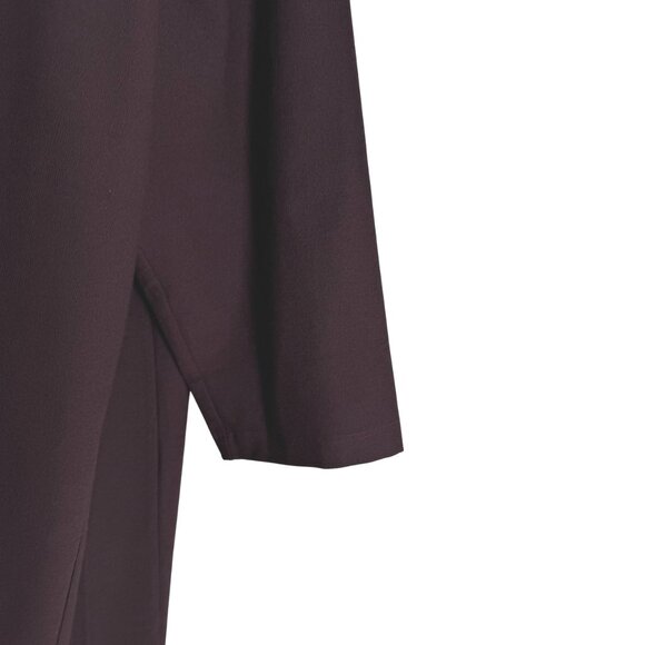 Eileen Fisher Funnel Neck Dress XL Brown Viscose Blend Stretch Crepe NWT DR-1744 - Picture 4 of 9